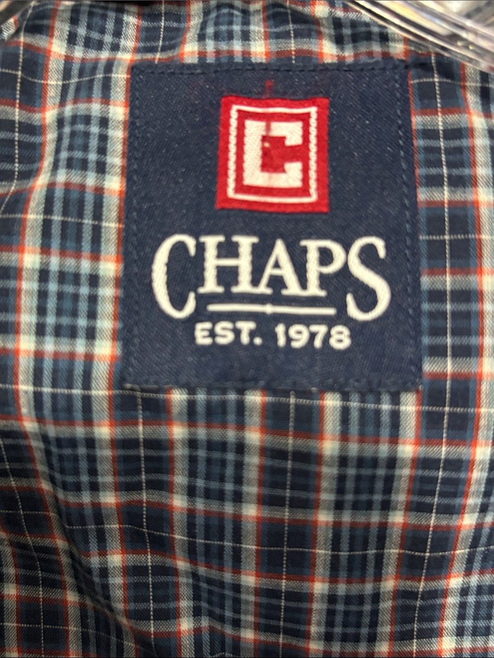Chaps Men's Navy Blue harrignton-Style Windbreaer Full Zip Front Point Collar - Picture 3 of 5